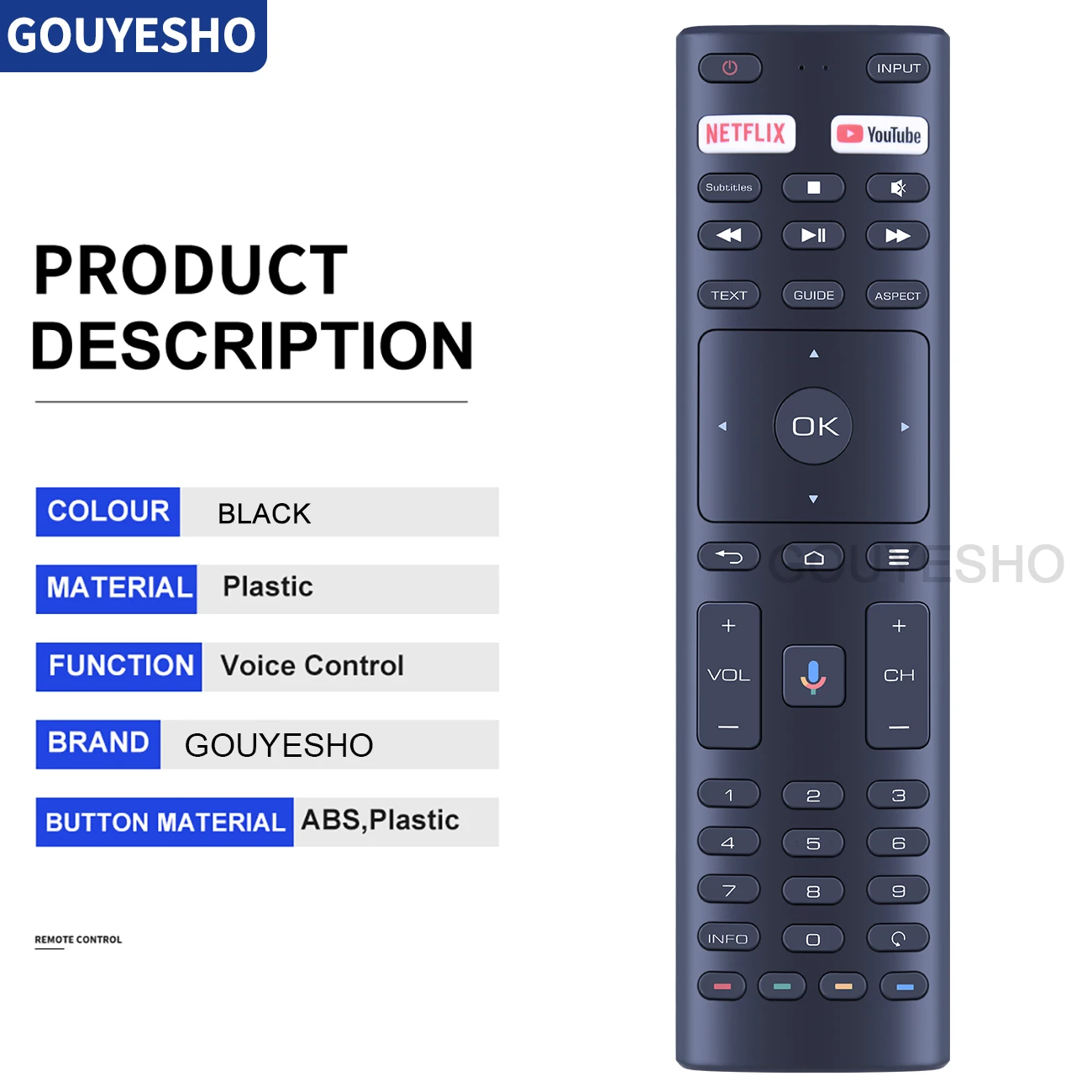 New Voice Remote Control KT1942-HG for tesla sanshui konka JVC strong RM-C3404 Smart TV