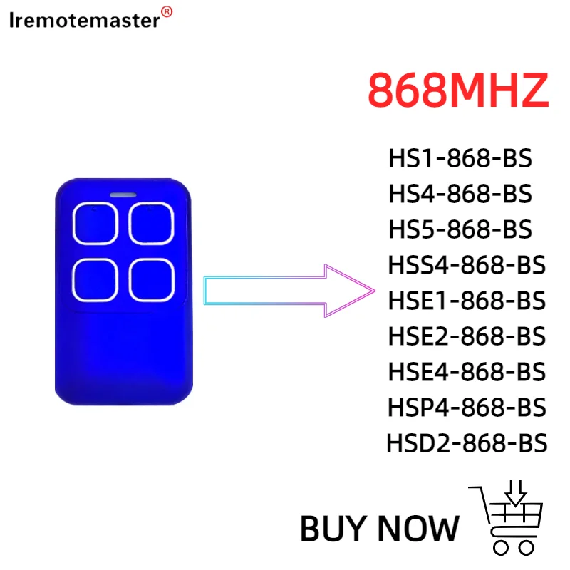 NEW  HSE2 HSE4 868 BS blue light Remote Control Compatible with BiSecure Garage Door Remote Control Duplicator Gate Opener