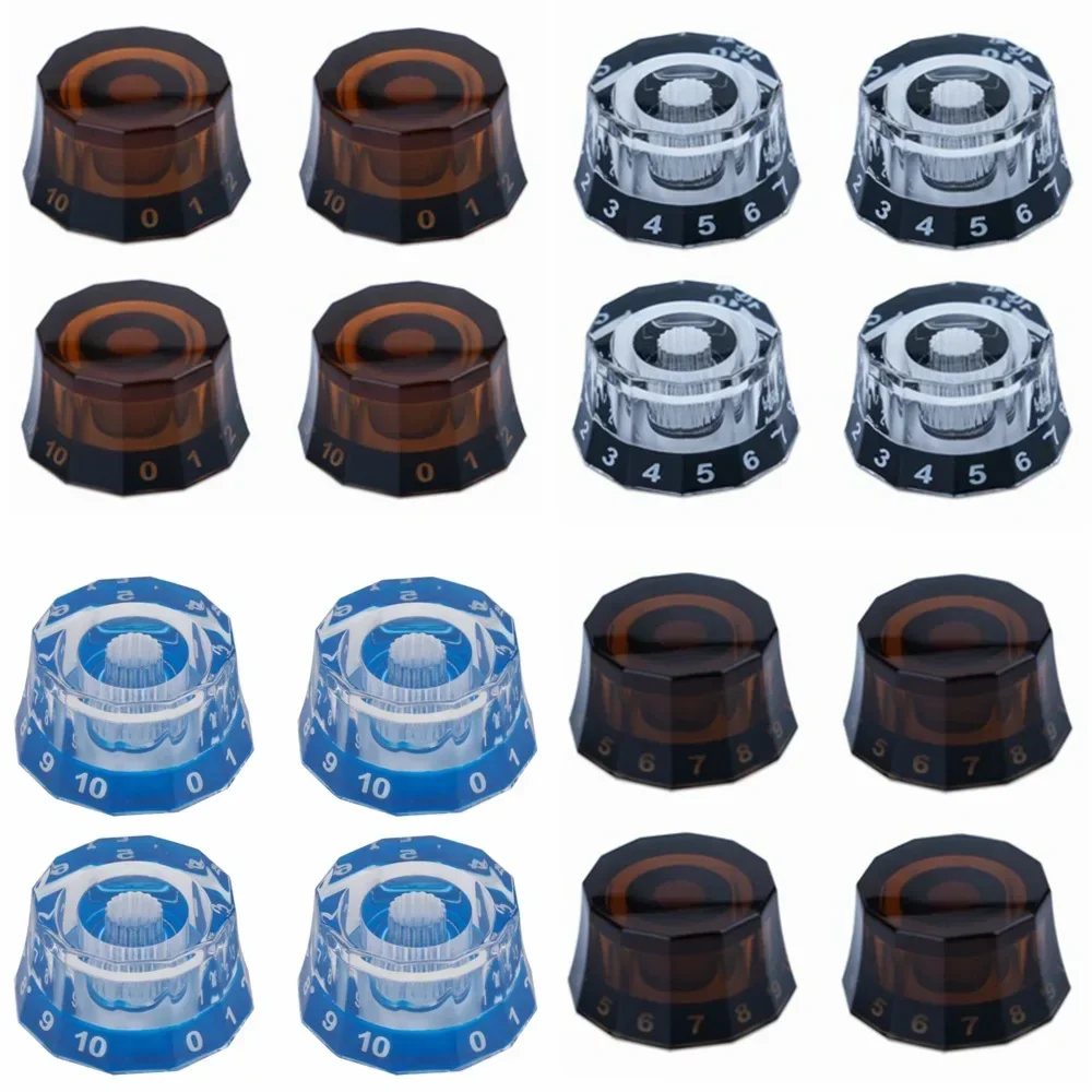 3pcs/4pcs Electric Guitar Knobs Speed Volume Tone Control Knobs Lampshade style for PRS guitars Parts Replacem