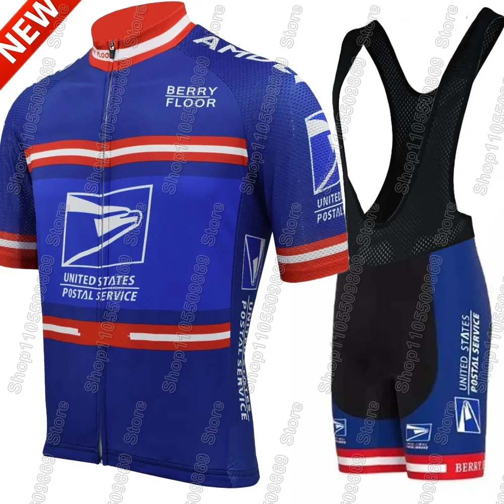 AliExpress NONE 2026 USA-Postal cycling Jersey Set National Team Clothing Men Blue Road Bike Shirt Suit Bicycle Bib Shorts Skull Ropa Maillot