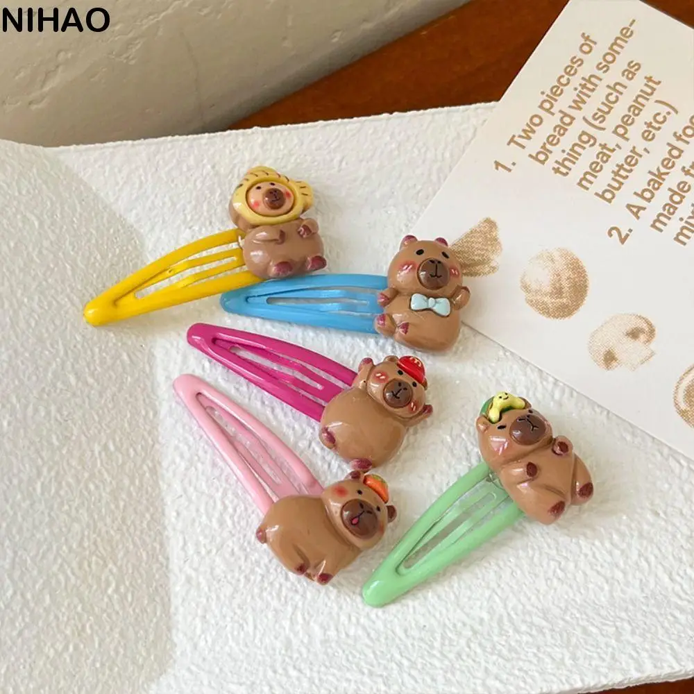 

Cute Resin Capybara Hair Clip Korean Style Bang Clip Capybara Hairpin Cartoon Duckbill Clip Animal Barrettes Baby