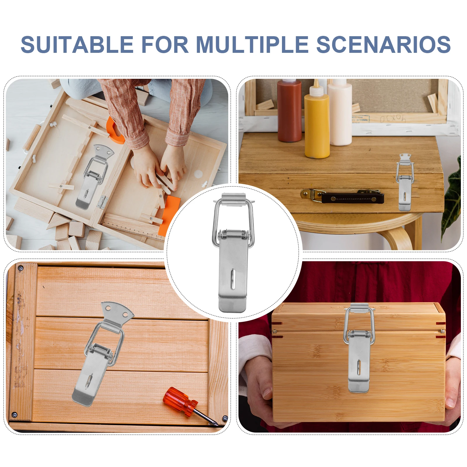 

Metal Lock Catch Hasps Case Latch Suitcase Chest Jewelry Box Handmade Craft DIY Hardware Accessories Durable Long