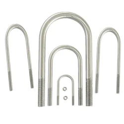 M6 M8 304 Stainless Steel U-Shaped Screw Horseback Hoop U-Shaped Bolt U-shaped Screw Pipe Clamp Length 30-198mm