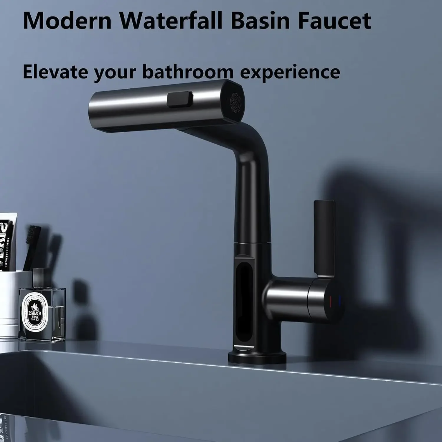Hot Selling Four Color Pull Out Single Hole Faucet Basin Single Handle Brass Chrome Basin Faucet Bathroom