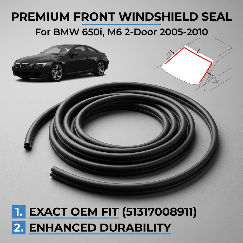 

For BMW 650i 2-Door 2005-2010 Front Windshield Seals 51317008911 For BMW 650i M6 2006 2007 2008 2009 Rubber