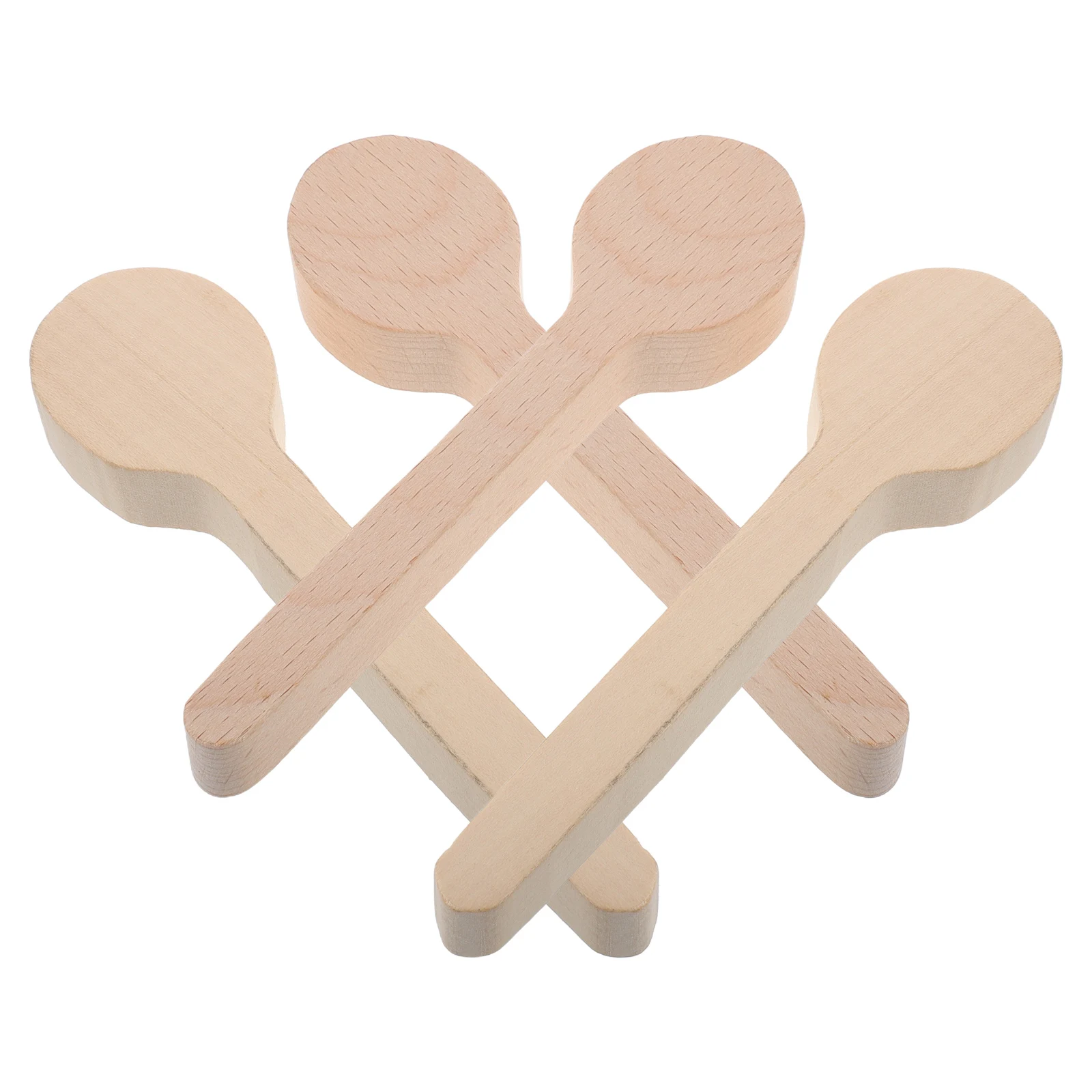 

4 Pcs Wooden Spoon Mold Blanks Unfinished Carving DIY Craft Supplies Kitchen Utensils Vintage Tools