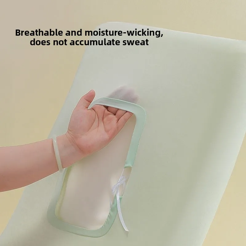 Universal Stretch Fit Ice Silk Pillowcase with Elastic Bands Cooling Pillow Covers for Memory Foam Pillow No Pillow Core view 4