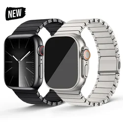 Titanium Link Bracelet for Apple Watch Ultra 49mm Series 11 10 46mm Magnetic Strap for iwatch 9 8 7 6 5 4 Se 44mm ultra 49 Band