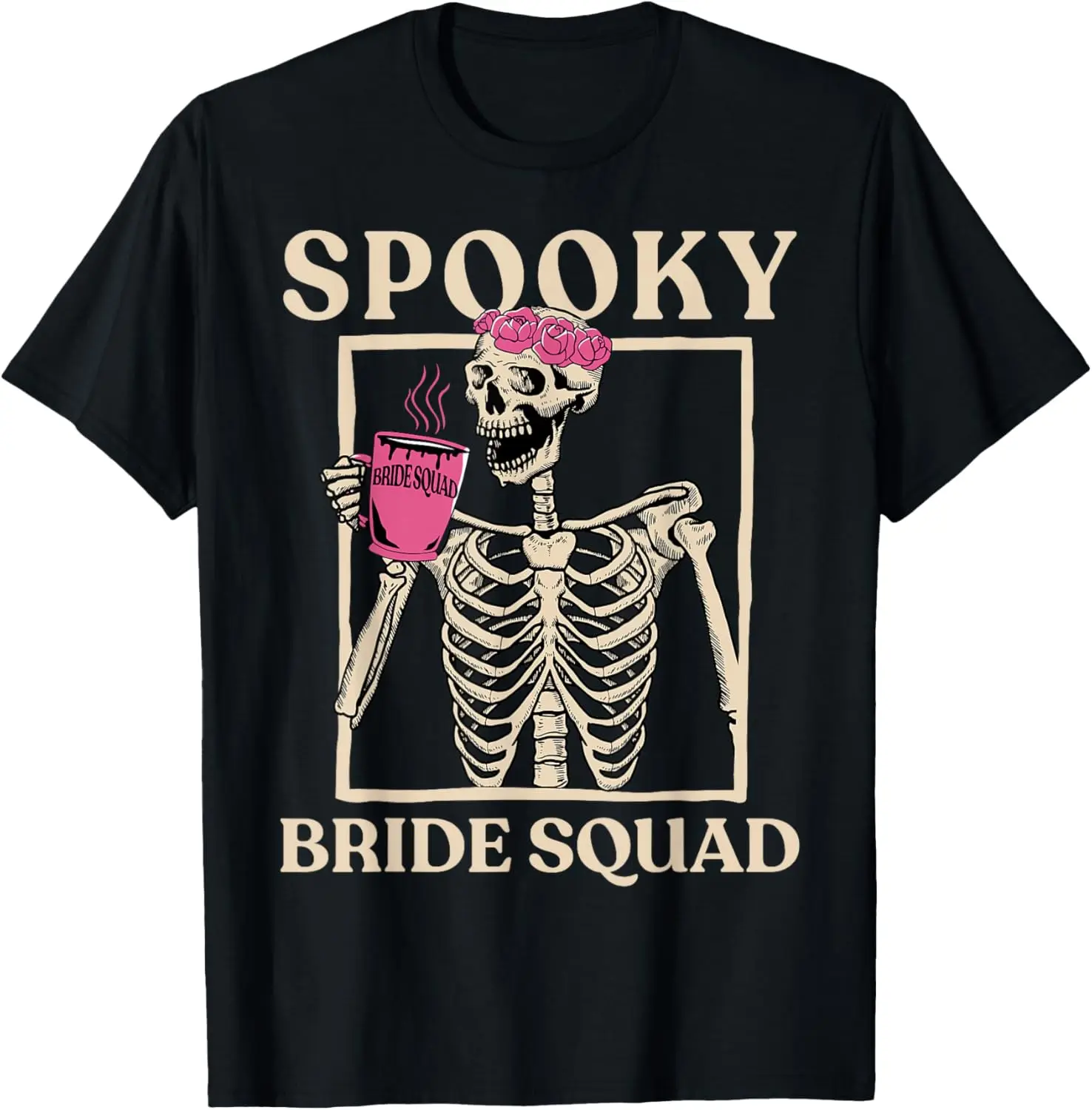Футболка Spooky Bride Squad Skeleton на Хэллоуин для девичника