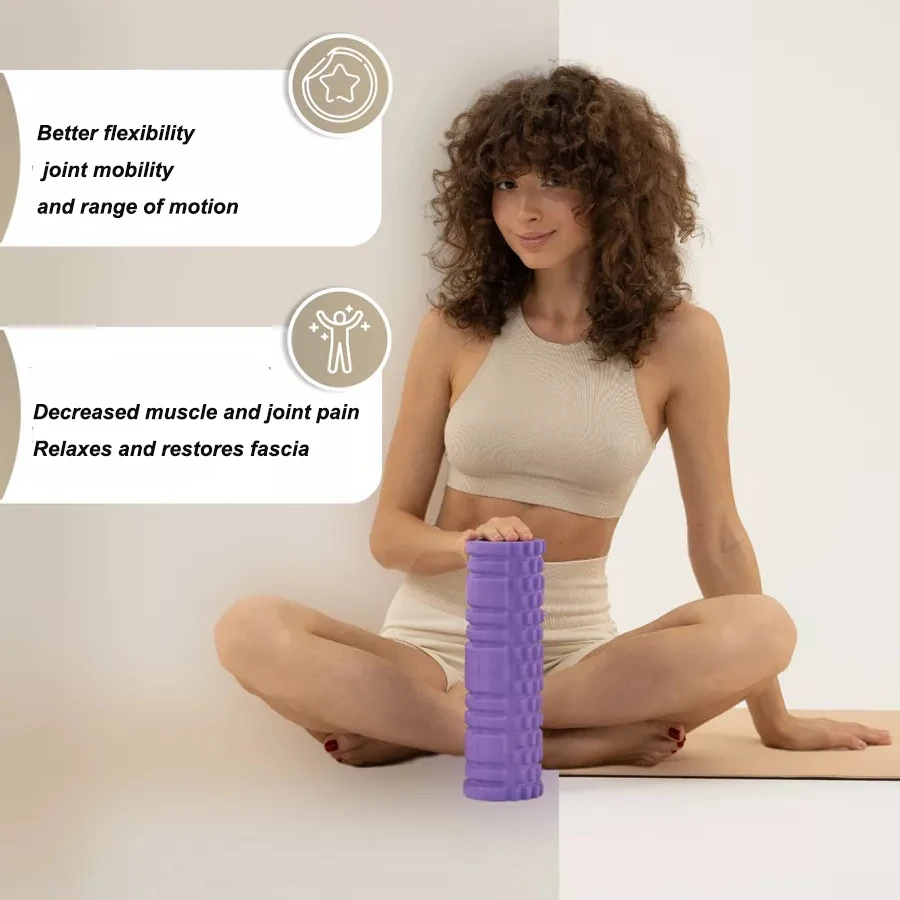 33cm Yoga Column Foam Roller Medium Density Deep Tissue Massager for Muscle Massage and Myofascial Trigger Point Release