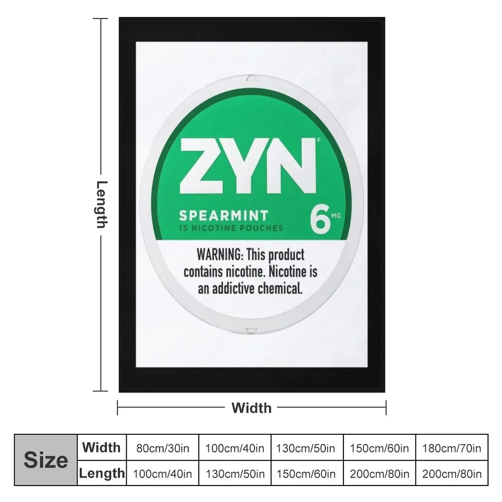 Zyn Shirt Sticker Nicotine Pouches Poster Chill Cool Mint Throw Blanket Plaid Travel Shaggy Luxury Brand Blankets