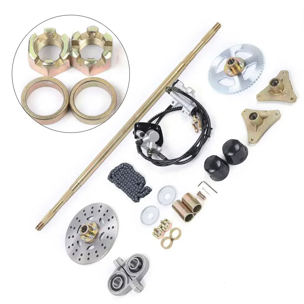 740mm Go Kart Kit asse posteriore Live Axle Go Kart Buggy Kit T8F catena per fai da te Go Kart Quad ATV