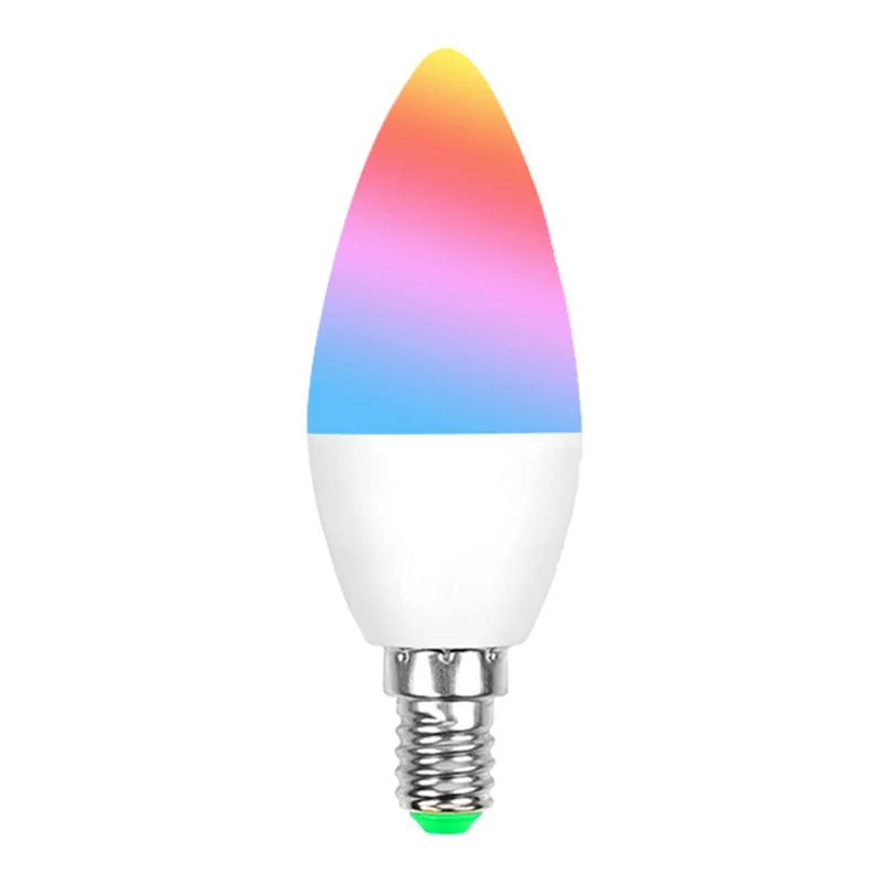 【Top Picks】Smart Candle Light WIFI Remote Control Remote Support Alexa Voice RGBCW Wireless Table Lamp E14 Spike Bulb