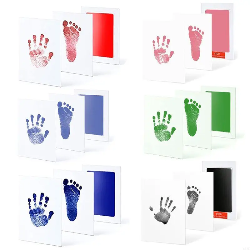 Y5JC 1 Set Clean for Touch Pad for Baby Handprint Footprint Pads Inkless Infant Hand Foot Stamp Pet for Cat Dog Paw P