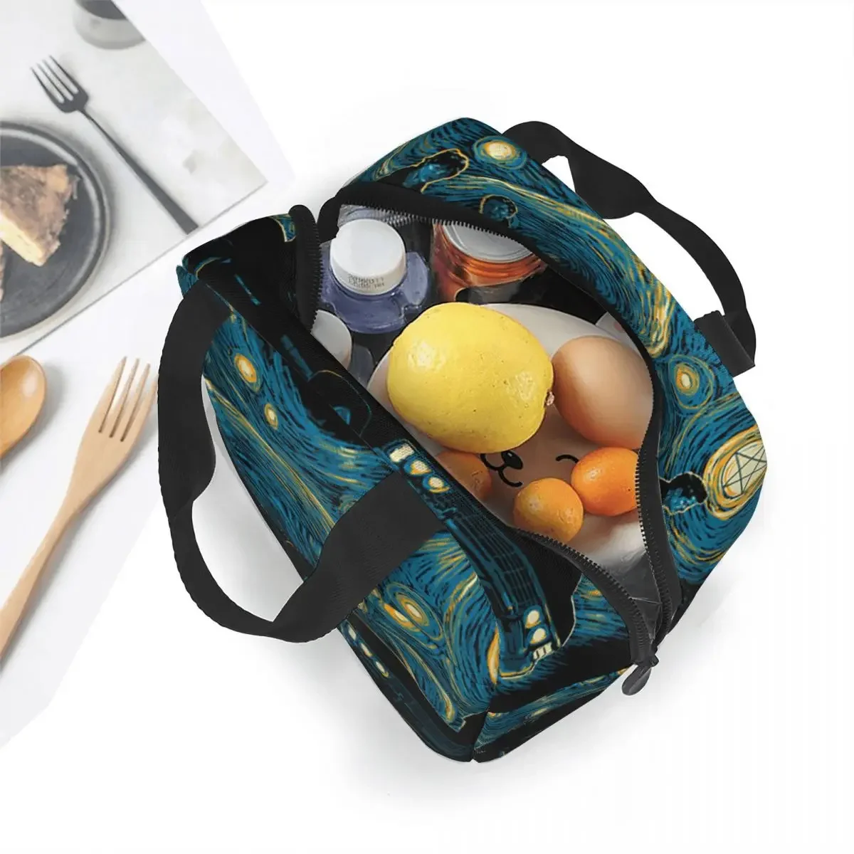 Supernatural Night Insulated Lunch Bags Thermal Bag Lunch Container High Capacity Lunch Box Tote Food Storage Bags Beach Travel