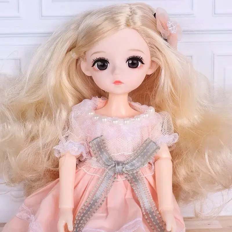 10 Inch 15 Movable Joints BJD Dolls with Fashion Dress 26cm 1/6 Brown Eyeball Artificial Eyelashes  for Girls Gift Toy