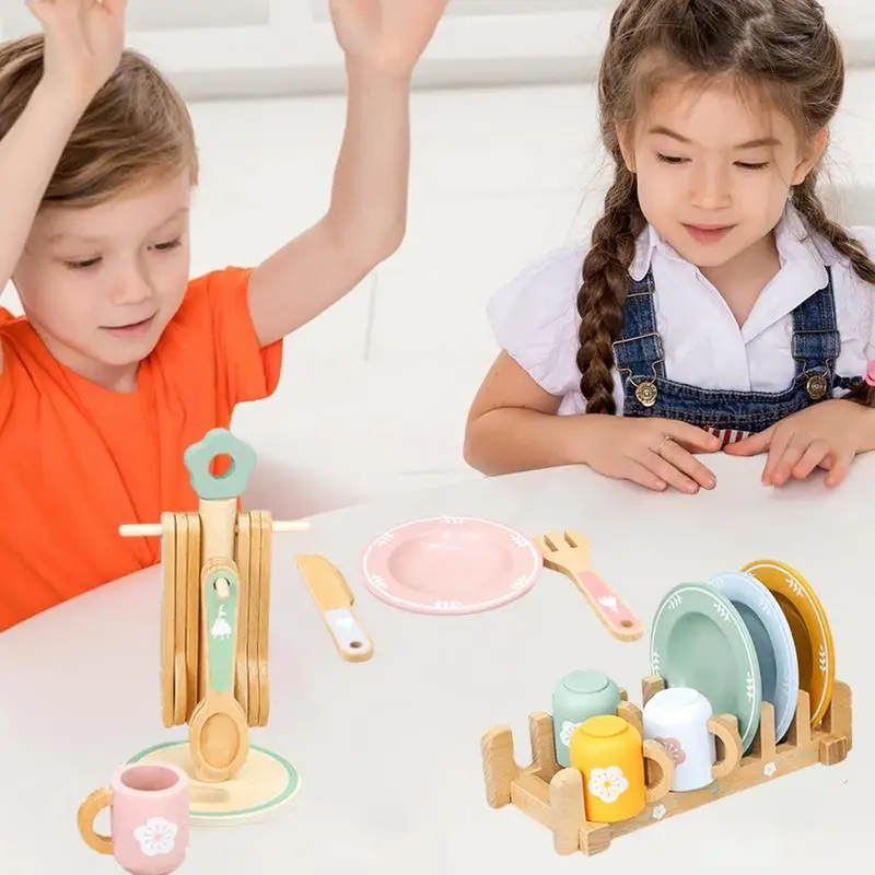 Set da cucina per bambini Set da gioco da cucina robusto in legno Giocattoli Kit da cucina da gioco realistico Cucina da gioco per bambini Ragazzi Ragazze