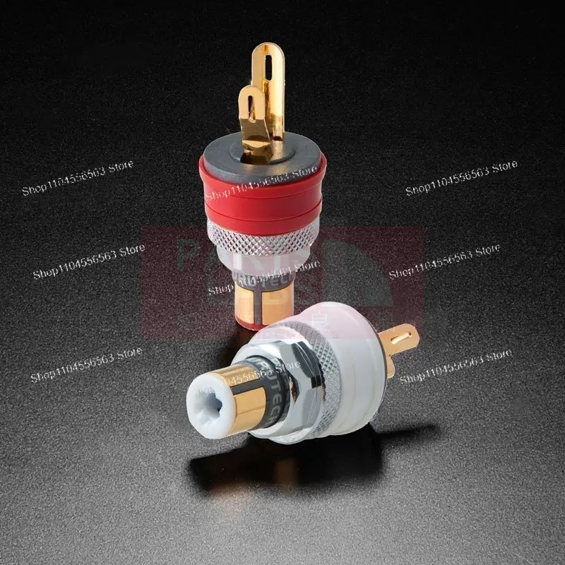 

FT903 Rhodium Gold Plated RCA Connector Socket, Furukawa Lotus Audio Input Jack for Hi-Fi Systems