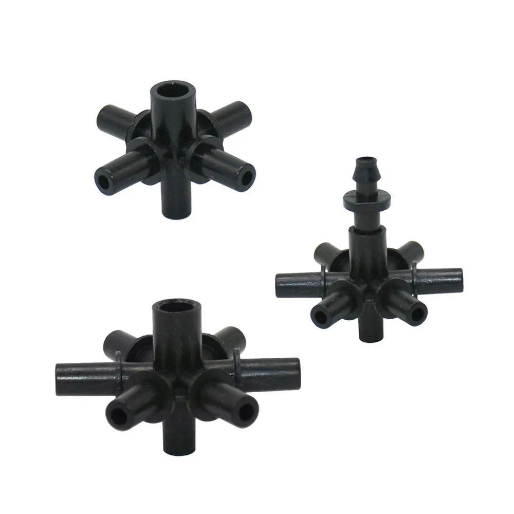 6mm 5/7-way Mist Nozzle Splitter Connector Garden Hose Water Splitter Sprinkler For Greenhouse Garden Farm Irrigation Nozzle