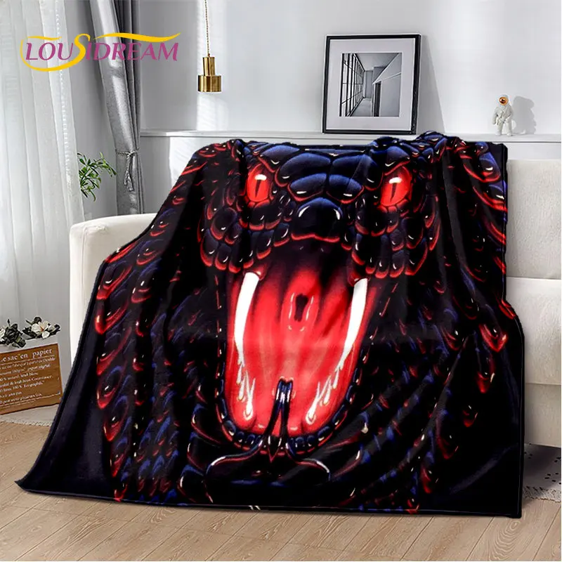 Gothic Horrible Snake Serpent Soft Plush Blanket,Flannel Blanket Throw Blanket for Living Room Bedroom Bed Sofa Picnic Cover Kid