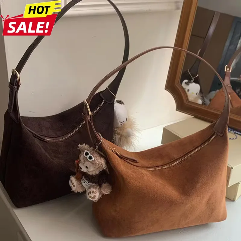 

1 шт. новые винтажные женские сумки из замши, кожаная сумка подмышки для женщин, большая вместительная сумка для покупок, сумки на плечо Быстрая доставка 4-6 дня Прибытие