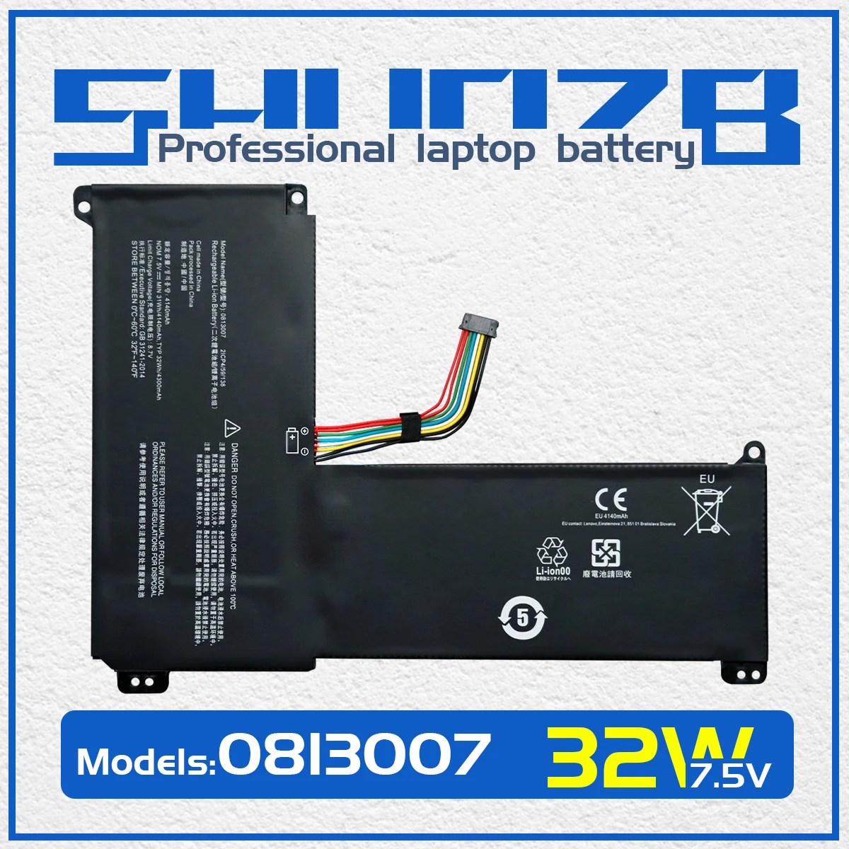 SHUOZB 0813007 Battery For Lenovo Ideapad 120S 120S-14IAP S130-14IGM Tablet 5B10P23779 2ICP4/59/138 81A5 SN3N001 7.5V 31Wh