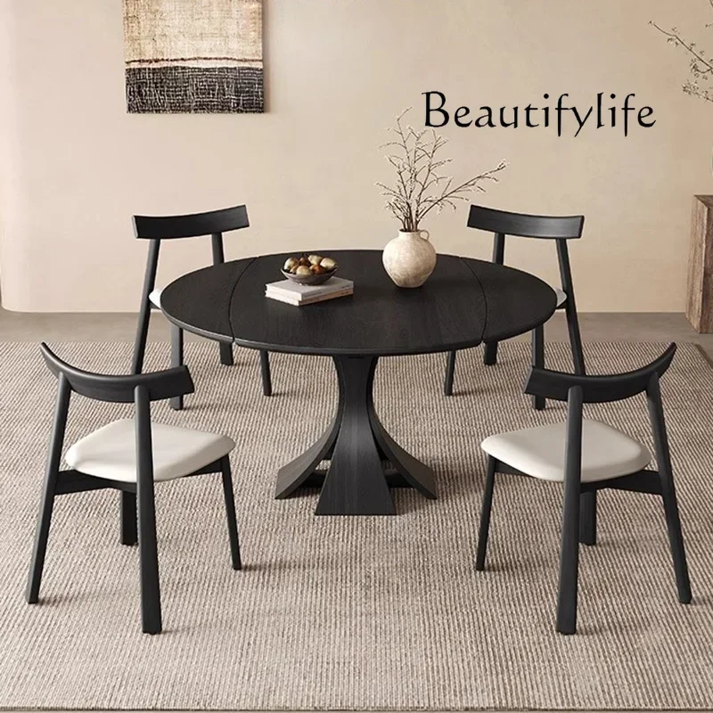 

N45 Tw Французский обеденный стол из цельного дерева, круглый стол из античного ореха, круглый обеденный стол из ясеня в стиле ретро для небольшой квартиры