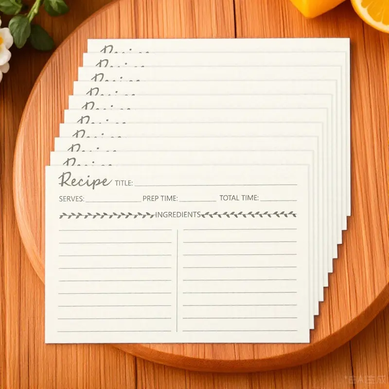 

10Pcs Recipe Cards in Kraft Paper Creative Design for Recording Meals Smooth Surface Writing Convenient Food Note Card Home Food