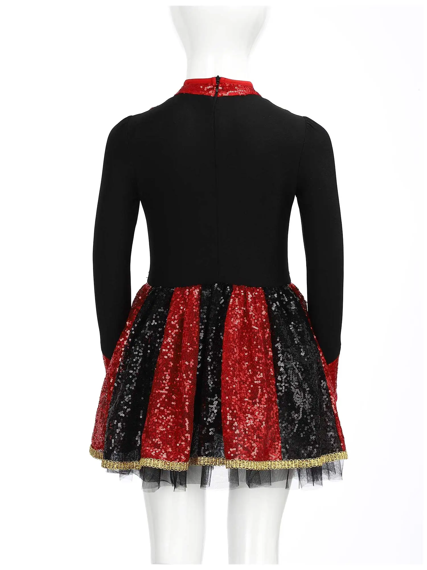 Dziewczęcy kostium karnawałowy: strój kierownika cyrku, trenera zwierząt, cosplay, długi rękaw, cekiny, muszka, tiulowa spódniczka tutu, trykot, sukienka na Halloween.