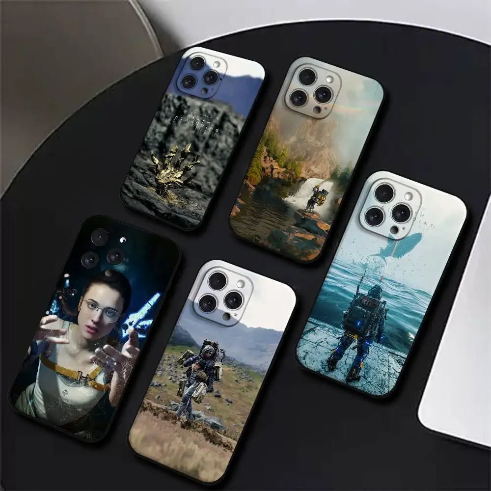 Funda de silicona suave negra para iPhone D-Death-e-Strandings-Game, compatible con modelos 17, 16, 15, 14, 13, 12, 11 Plus, Pro, Max, XR, XS, X, 7, 8 Plus, Mini
