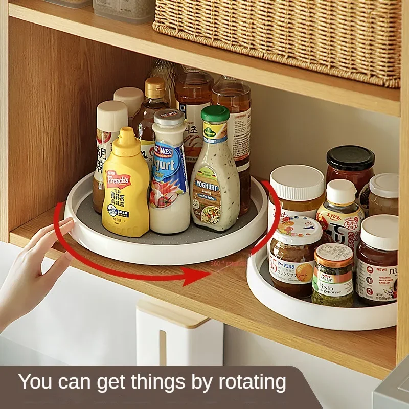 

Kitchen can rotate condiment storage rack condiment, oil salt, sauce and vinegar round multi-functional arrangement storage rack