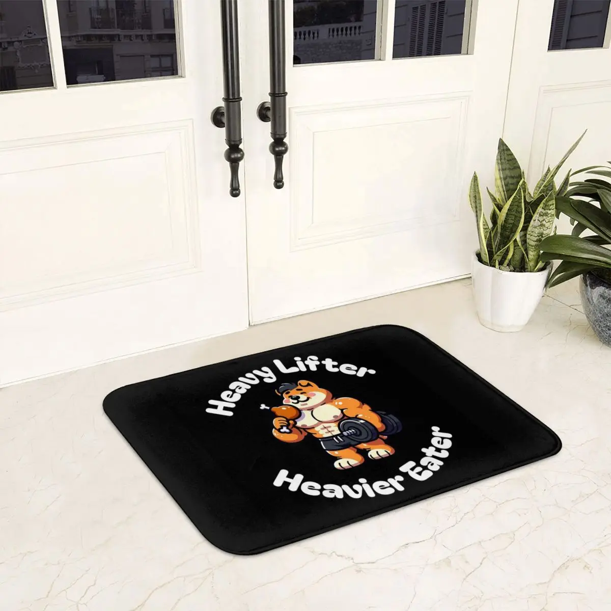 Chow Chow Dog Gym Food Cute Doormat Non-slip Super Absorbent Bath Mats Home Entrance Rugs Kitchen Bedroom Carpet Hallway Footpad