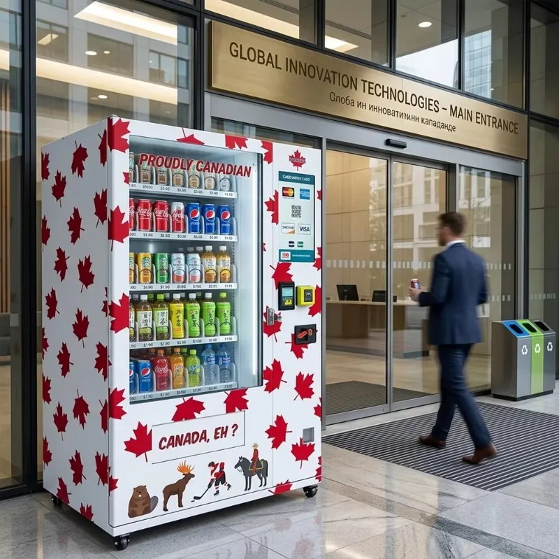 Automatic Refrigerated Energy Drink Vending Machine Smart Touch Screen Large Capacity Commercial Beverage Snack