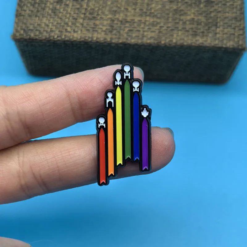 Rainbow Space Trek Captain Enamel Pins Galactic Alien War Science Fiction Movie Brooches Lapel Badges Fashion Jewelry Gift