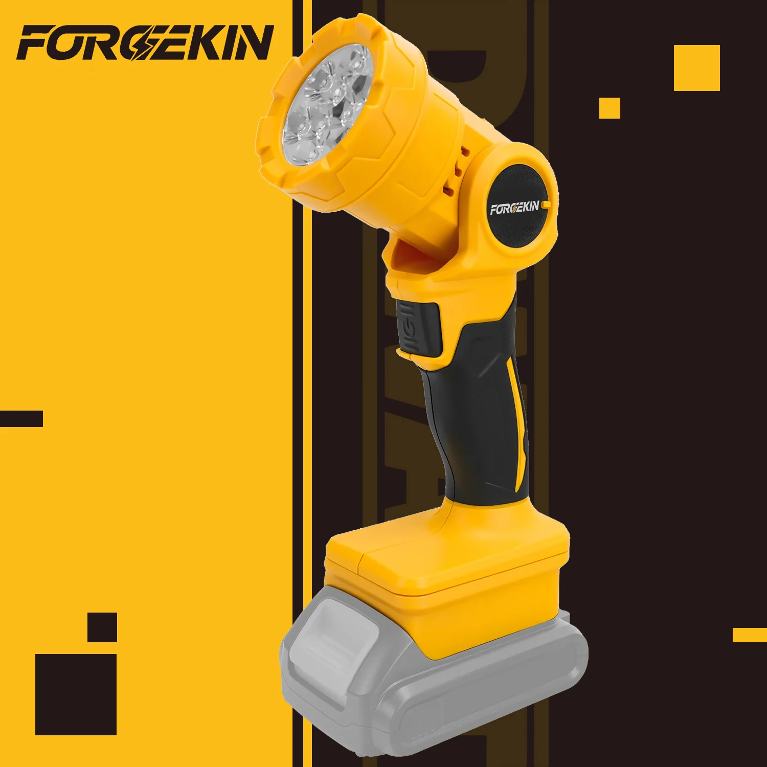 

FORGEKIN Cordless LED Work Light 20V Battery 10W 500LM 2 Lighting Mode Portable Outdoors Flood Lighting For DEWALT battery PIN