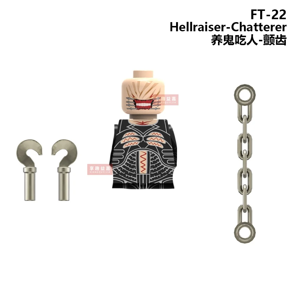 Allerheiligen Hellraiser Action Pinhead Deepthroat Figuren MOC Bausteine Promi-Spieler Ziegel Spielzeug Für Kinder Geschenke