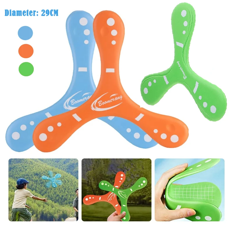 Kids Starter Soft Flying Three-leaf Boomerang Returning Toy Outdoor Flying Boomerang Sports Game Toy