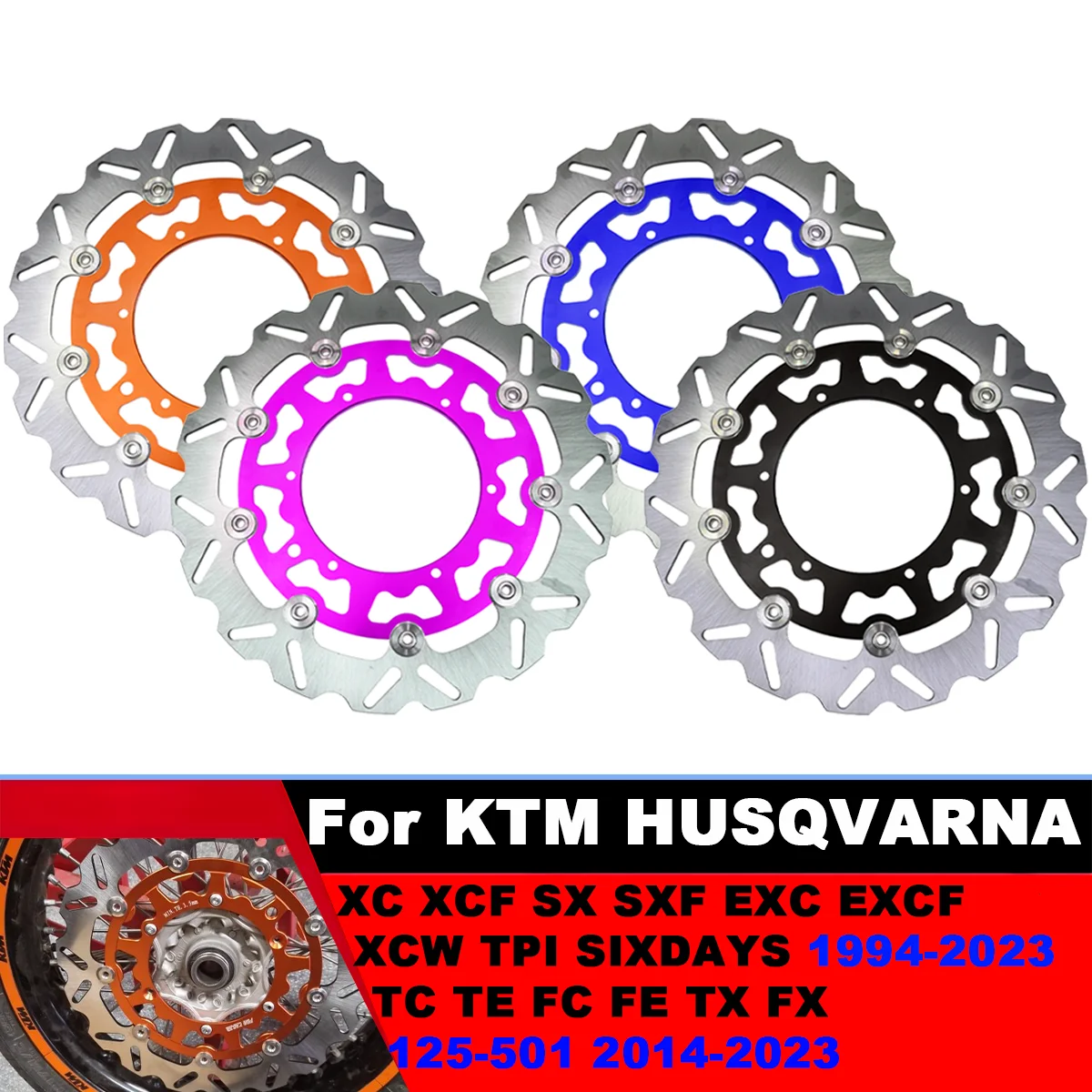 

Motorcycle 320MM Front Floating Brake Disc Rotor For KTM 125-500 XCF/XCW/SXF/EXCF/6Days For Husaberg EX EC EXF 250-400 2021-2023