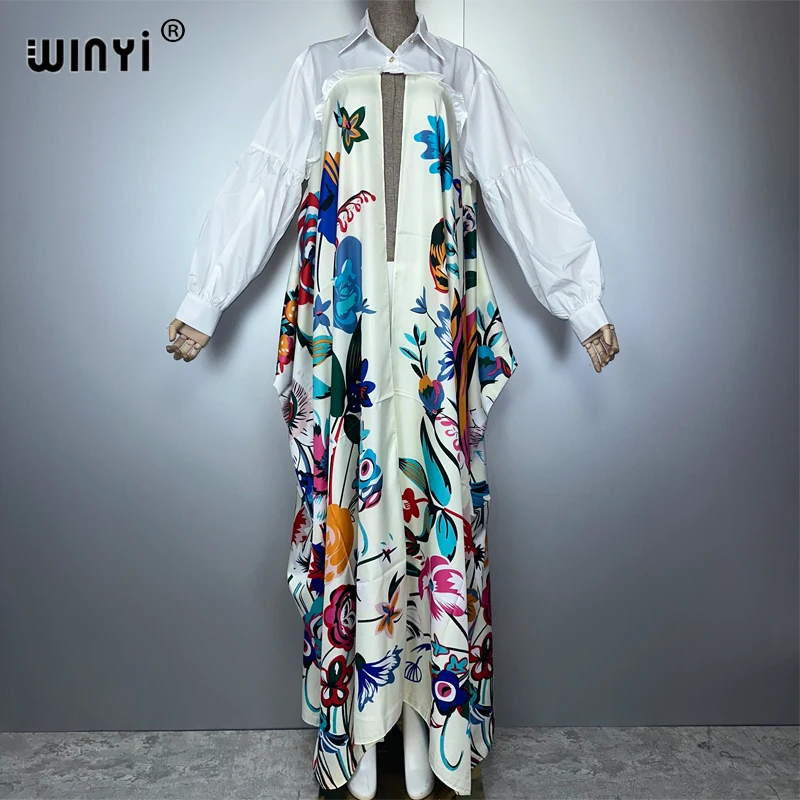 

WINYI cardigan For Women Africa long Sleeve Street wear abaya dubai luxury Muslim Popular Ramadan Kimonos kuwait fashion kaftan