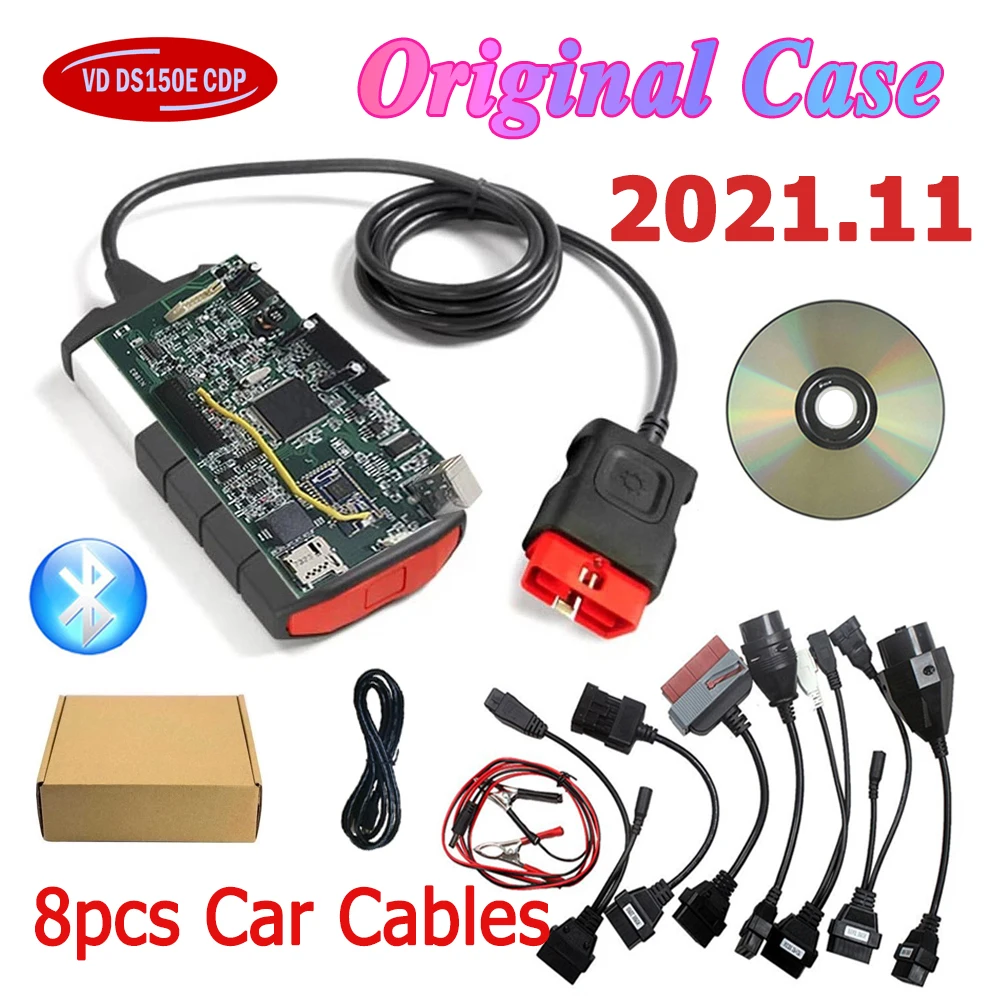 2023 NEW VCI Vd Ds150e Cdp USB Bluetooth 2021.11 Keygen Obd Obd2 Cars Trucks Diagnostic Tools Scanner for Tnesf Delphis Orpdc