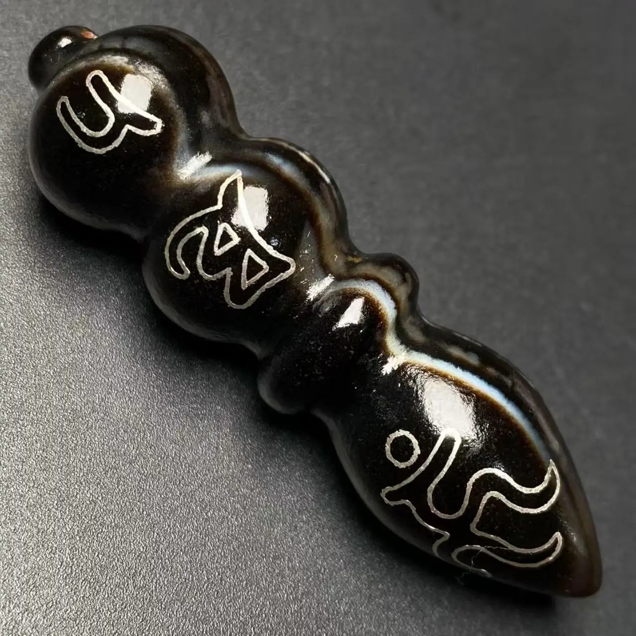 قطعة أثرية للعين السماوية من المواد القديمة مرصعة بستة أحرف تحليل السماوية تميمة قوية حبة تببتية قابلة للجمع #2