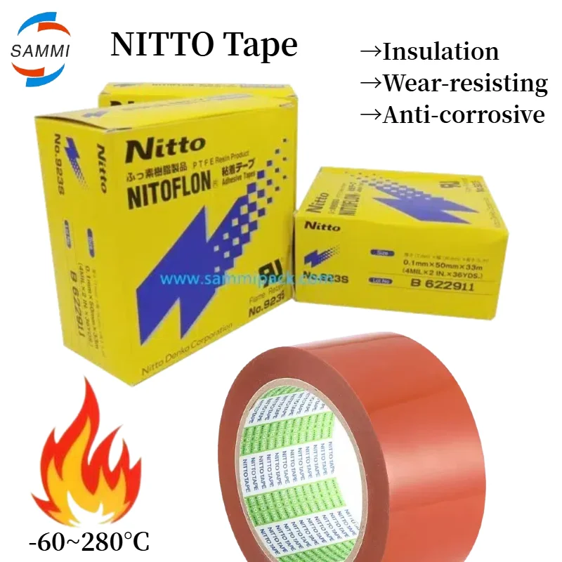 1pcs 50mm 5cm Orange NITTO 923S PTFE Nitto Adhesive Heat Resistance Tape