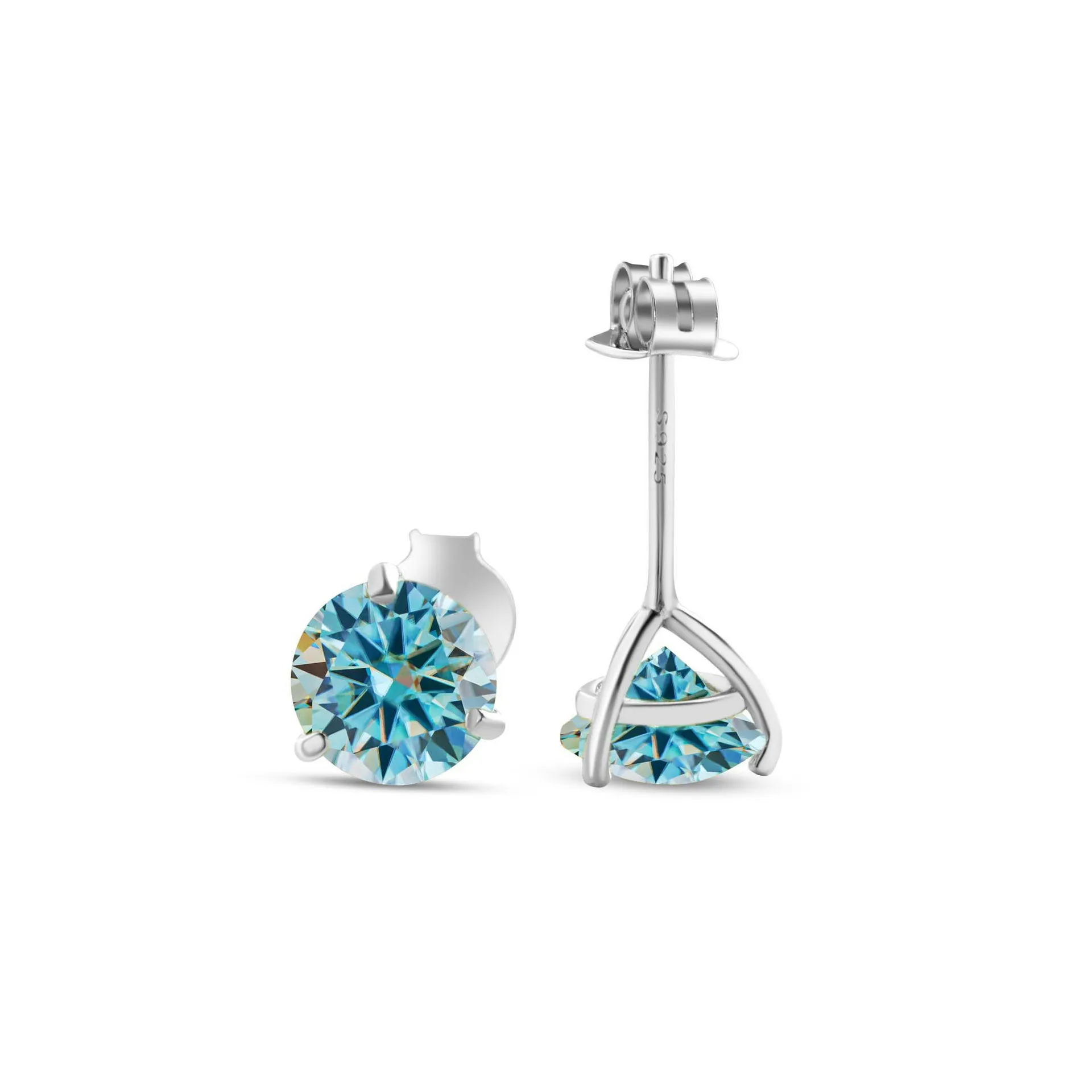 0.5/1 Carat *2 Moissanite S925 Sterling Silver Stud Earrings  Sparkling Wedding Jewelry  Gift, Classic & Stylish Festival Gift
