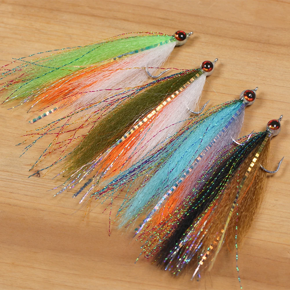 1 Stück/4 Stück Epoxy 3D Fischaugen-Köder, Minnow, Slinky-Faser-Köder, Salzwasser-Streamer, Fliegenfischen, Forellenköder, Angelköder – Detail 9