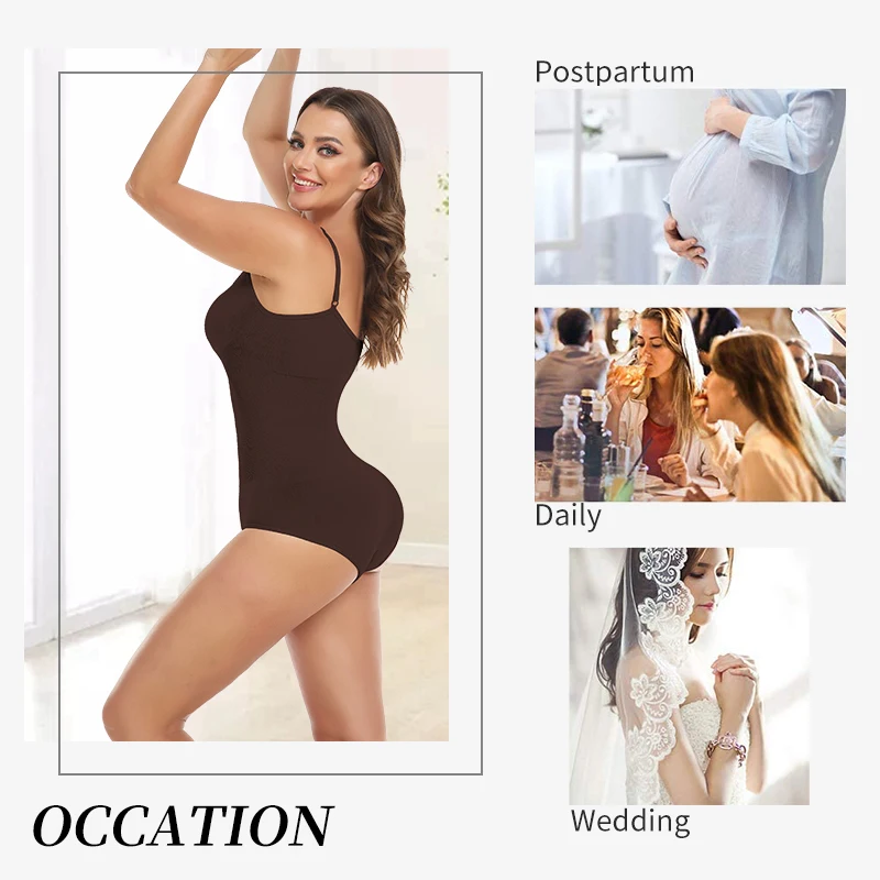 RITOSTA Body Contenitivo Modellante Donna Body Elegante Maniche Corte Body Shaper Shapewear Bodysuit Snellente Contenitivo Perizoma Modellante Pancia Piatta Scollo Rotondo Top (Pelle,S