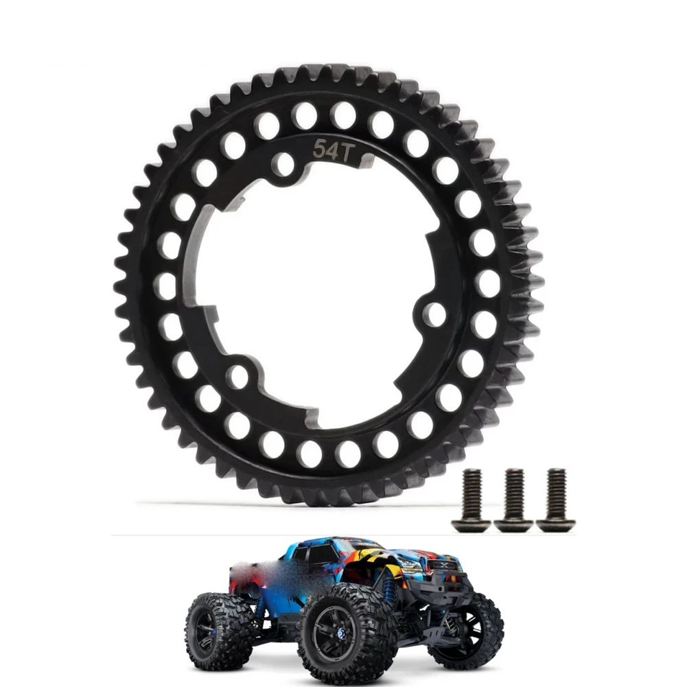 เกียร์เฟืองหลักเหล็กกล้า54T 1.0 MOD harden 45สำหรับ mobil RC 1/5 xmaxx 1/7 XO-1 1/10 E- 2.0 VXL ใหม่