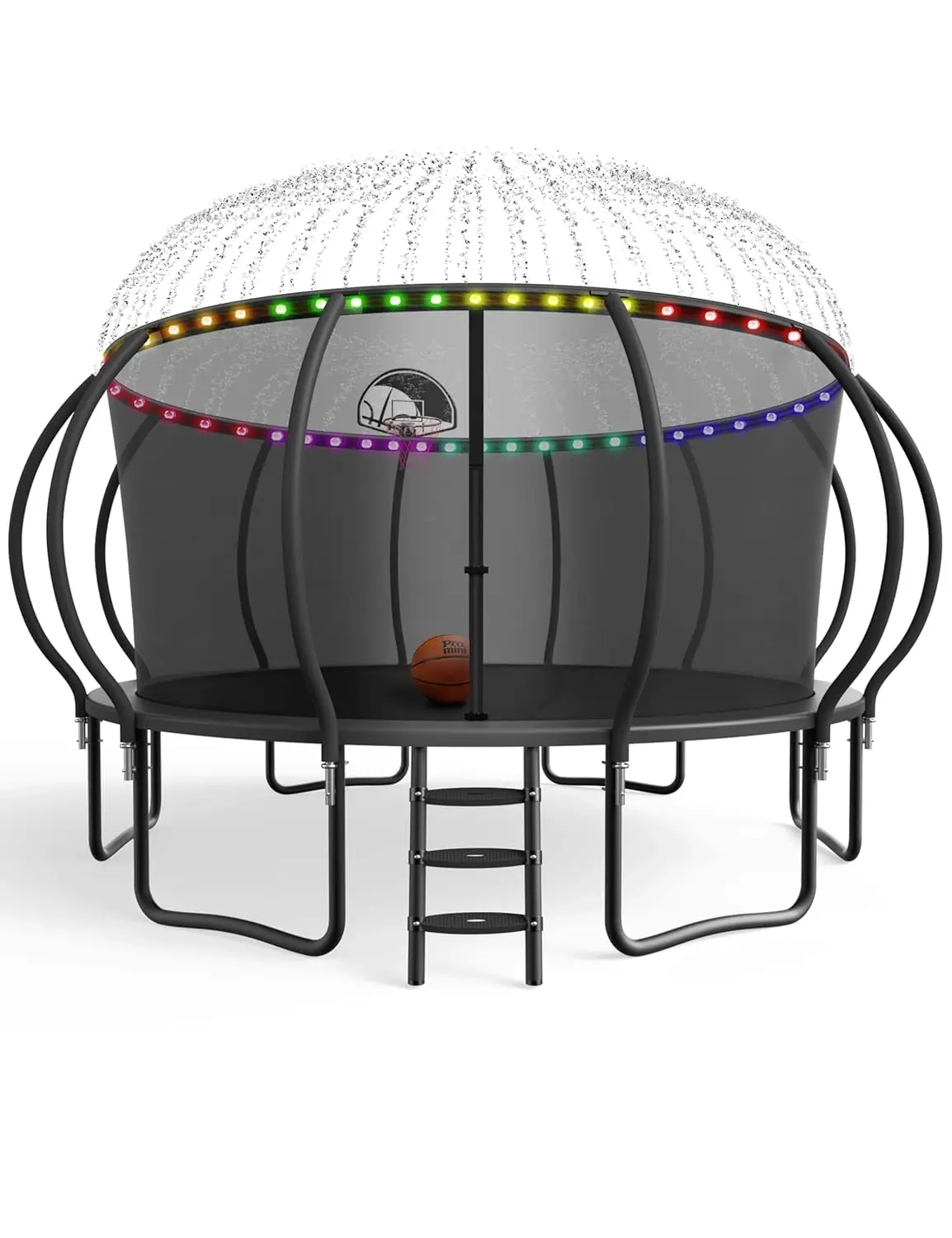 Large Outdoor Trampoline with Basketball Hoop Net Light Heavy Duty ASTM Certified Kids Adults Recreational Custom