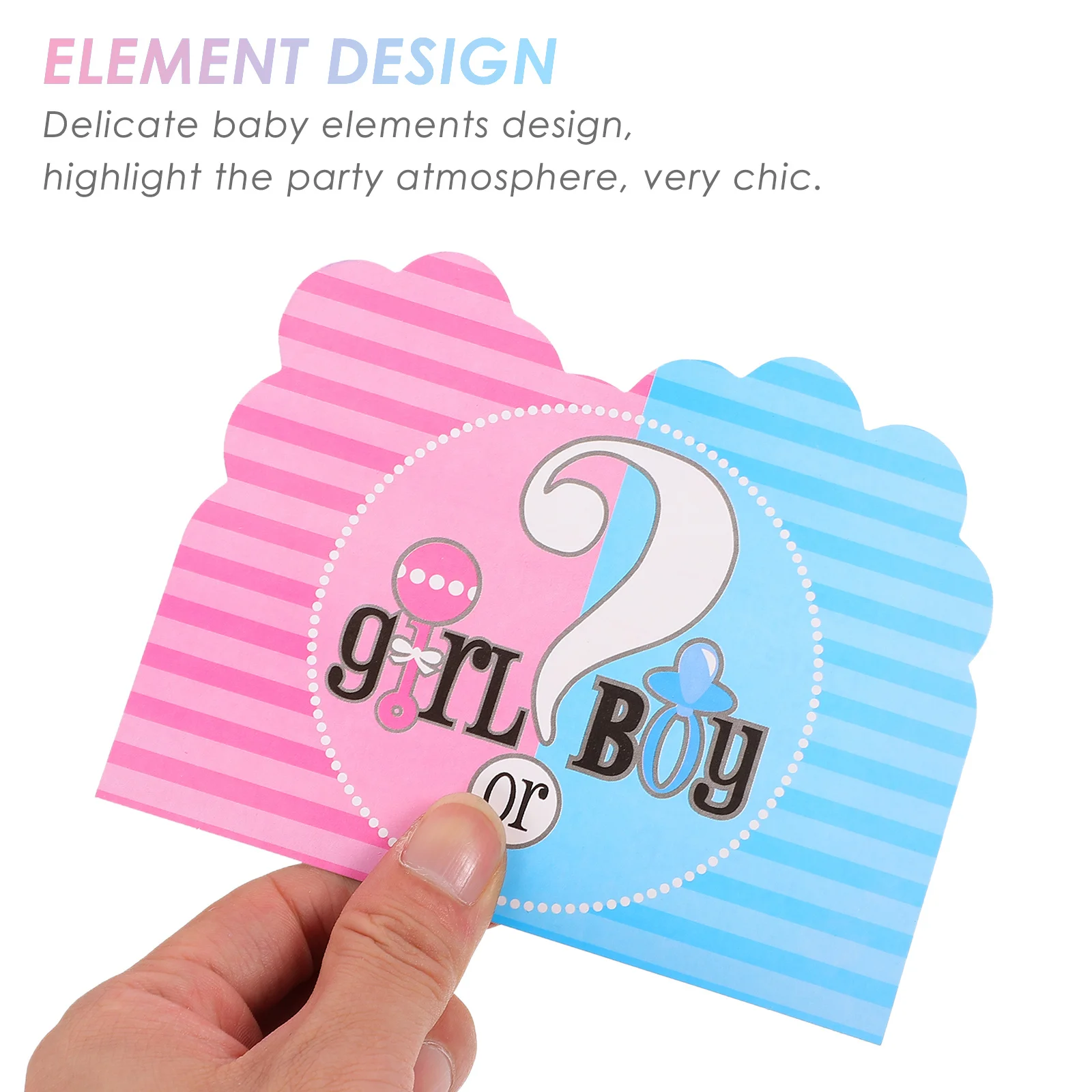 

32Pcs Baby Shower Gender Reveal Cards Chic Greeting Cards Blank Interior Exclusive Party Invitations Stylish Decorations