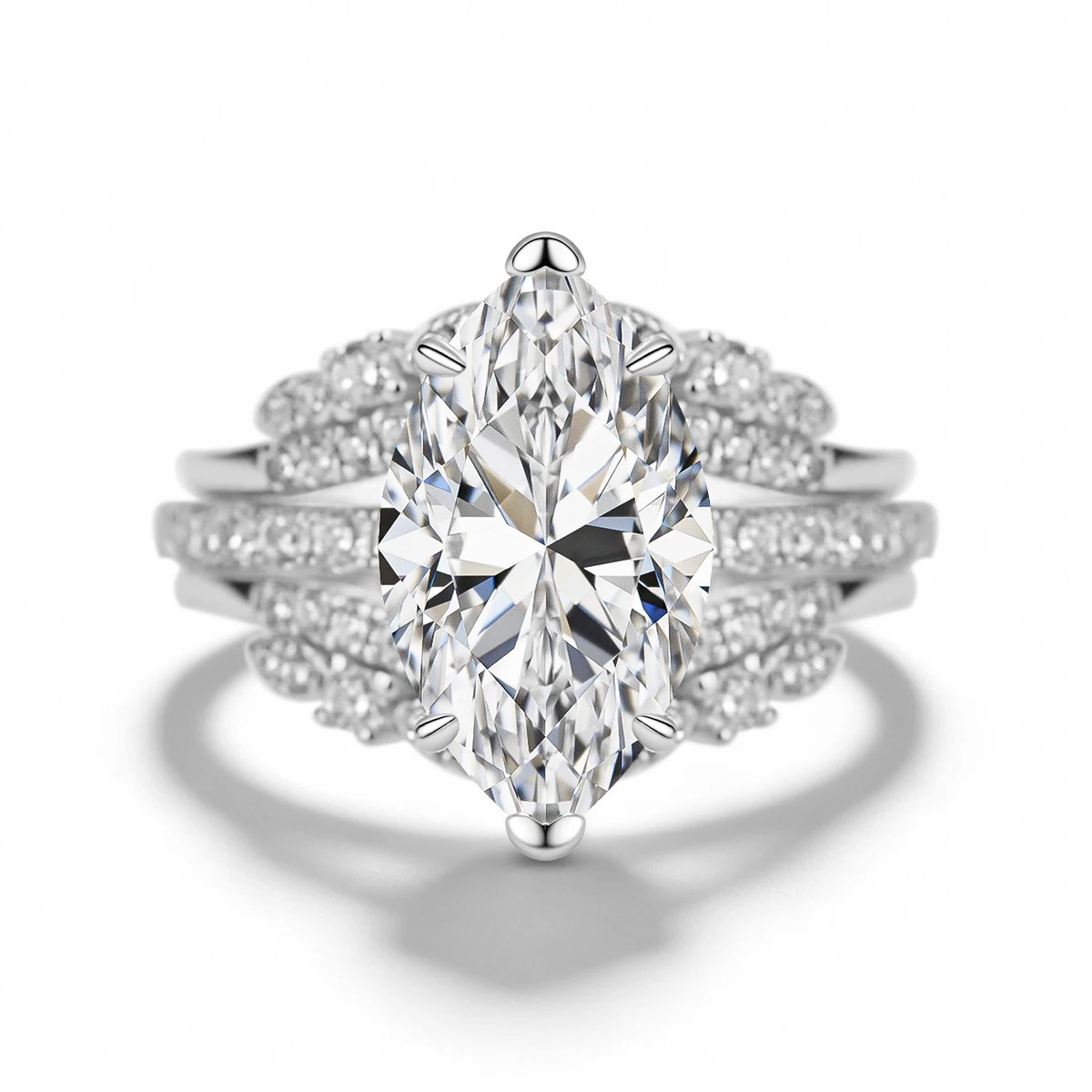 

3ct Marquise Cut Moissanite Engagement for Women 925 Sterling Silver Gold Plated D Color VVS1 Promise Ring Wedding Fine Jewelry