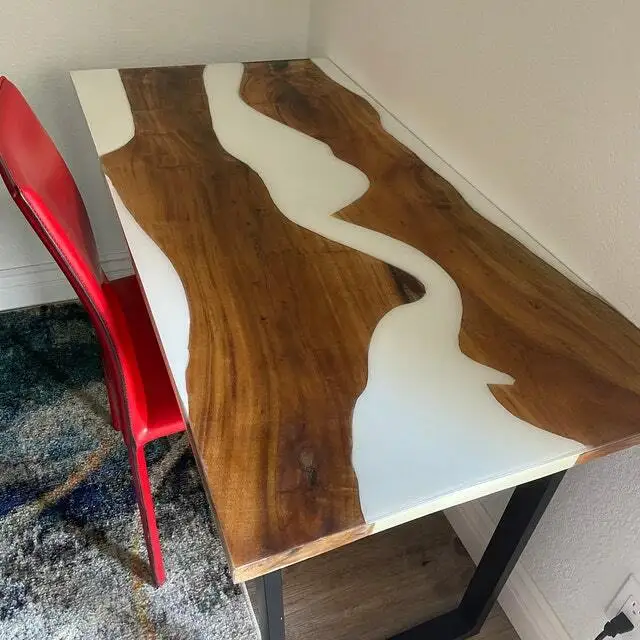 Mesas de café Tampo de mesa de madeira de resina epóxi 48 x 24 polegadas perfeito para mesas de café e jantar